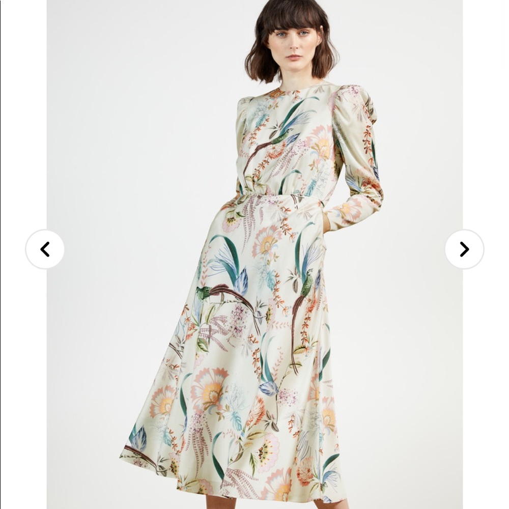 Ted Baker EDREANA Decadence Puff Sleeve Midi Dress With Pockets.🤍